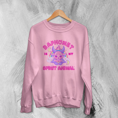 Cute Baphomet Sweatshirt Baphomet is My Spirit Animal Sweater Y2K Merch - WorldWideShirt