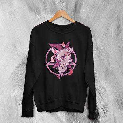 Cute Baphomet Sweatshirt Kawaii Pink Baphomet Sweater Y2K Merch - WorldWideShirt