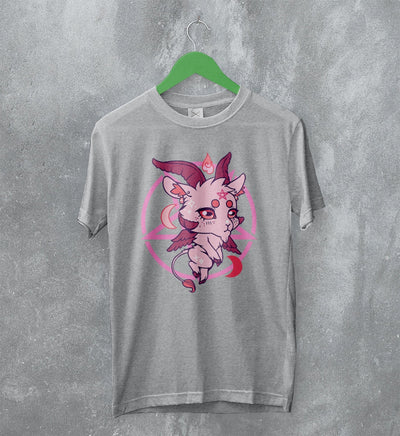 Cute Baphomet T-Shirt Kawaii Pink Baphomet Shirt Y2K Merch - WorldWideShirt