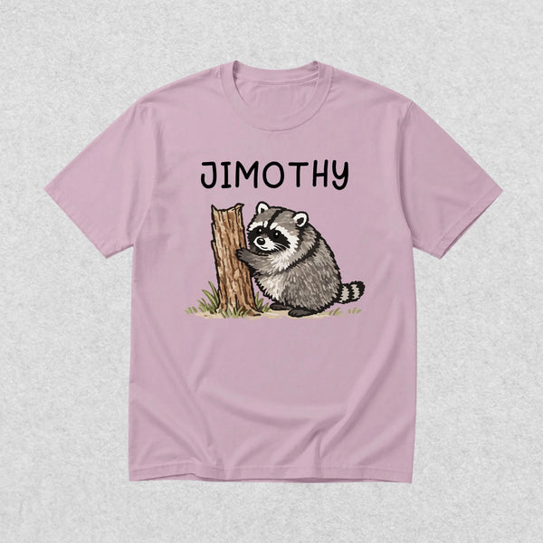 Cute Jimothy T-Shirt Raccoon Lover Shirt Wild Animals Tee - Light Pink - WorldWideShirt