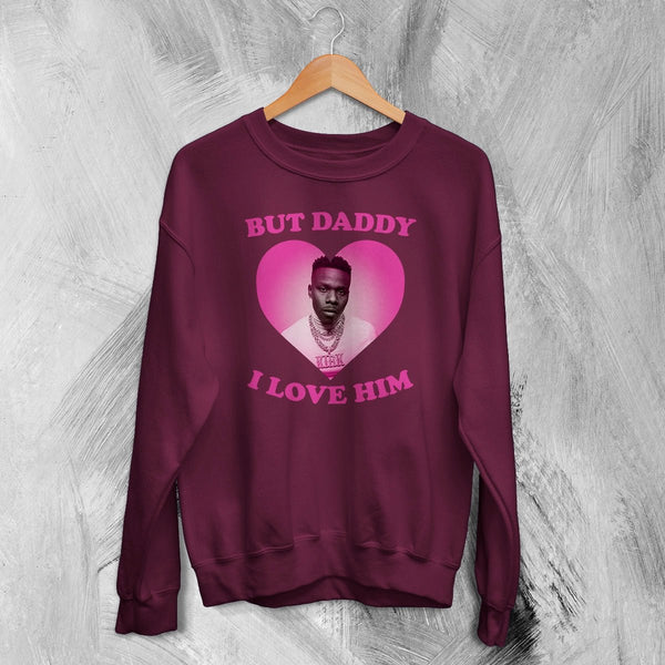 DaBaby Lover Sweatshirt HipHop Love DaBaby Shirt Baby Rapper Music Crewneck - Red Maroon - WorldWideShirt