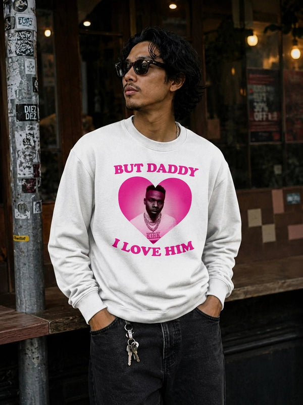 DaBaby Lover Sweatshirt HipHop Love DaBaby Shirt Baby Rapper Music Crewneck - White - WorldWideShirt