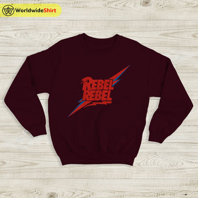 David Bowie REBEL Sweatshirt David Bowie Shirt Music Shirt - WorldWideShirt