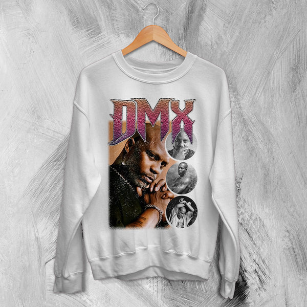 DMX Bootleg Sweatshirt Rap Legend DMX Shirt New York Rapper Music Crewneck - White - WorldWideShirt