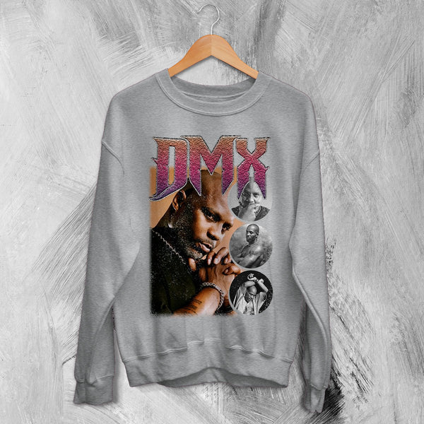 DMX Bootleg Sweatshirt Rap Legend DMX Shirt New York Rapper Music Crewneck - Sport Grey - WorldWideShirt