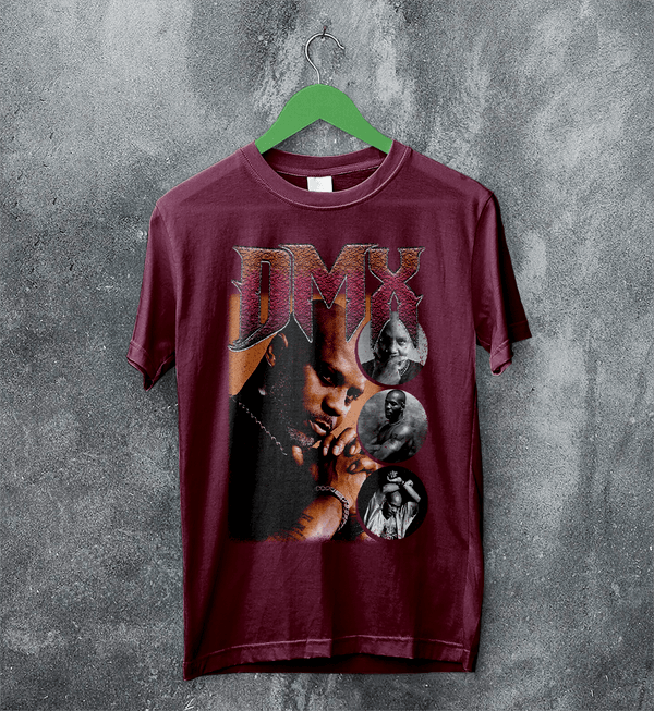 DMX Bootleg T-Shirt Rap Legend DMX Shirt New York Rapper Music Tee - Red Maroon - WorldWideShirt