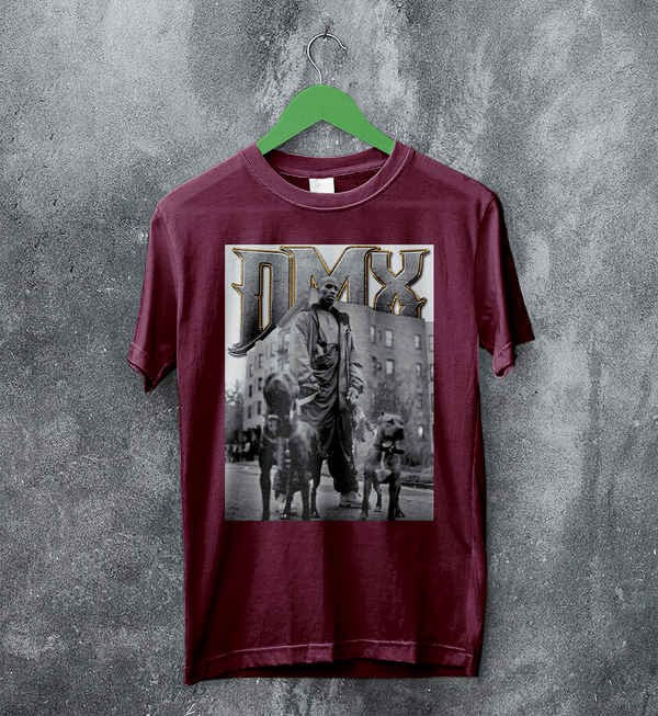 DMX T-Shirt Rapper DMX Dog Shirt NYC Rap Legend Music Tee - Red Maroon - WorldWideShirt