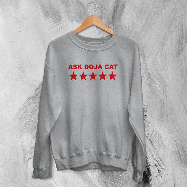 Doja Cat Fans Sweatshirt 5 Star Doja Cat Shirt Pop Music Rapper Crewneck - Sport Grey - WorldWideShirt