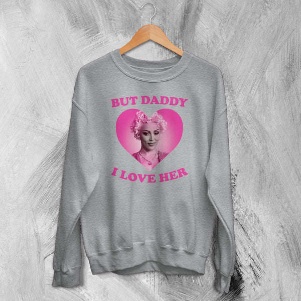 Doja Cat Sweatshirt Rap Doja Cat Lover Shirt Doja Daddy I Love Her Rapper Crewneck - Sport Grey - WorldWideShirt