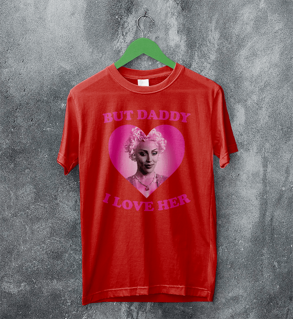 Doja Cat T-Shirt Rap Doja Cat Lover Shirt Doja Daddy I Love Her Rapper Tee - Red - WorldWideShirt