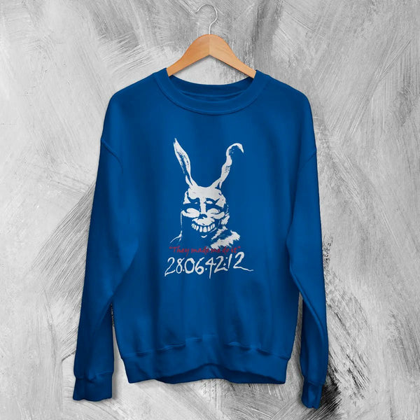 Donnie Darko Frank Rabbit Sweatshirt Donnie Darko Shirt They Do It Movie Crewneck - Royal Blue - WorldWideShirt