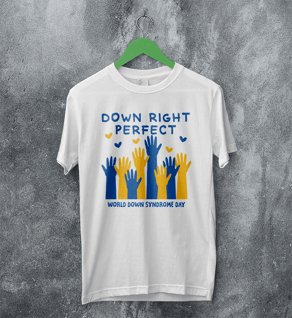Down Right Perfect T-shirt World Down Syndrome Day Shirt Down Syndrome Tee - White - WorldWideShirt