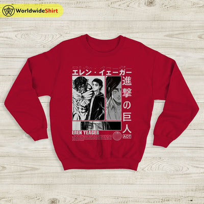 Eren Yeager AOT Sweatshirt Attack On Titan Shirt Shingeki no Kyojin Shirt - WorldWideShirt