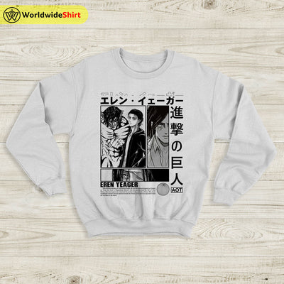 Eren Yeager AOT Sweatshirt Attack On Titan Shirt Shingeki no Kyojin Shirt - WorldWideShirt