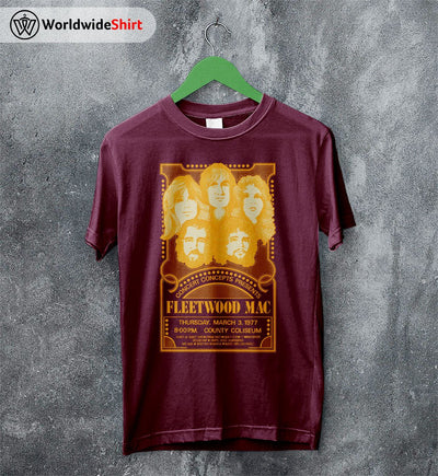 Fleetwood Mac 1977 Poster T Shirt Fleetwood Mac Shirt Band Shirt - WorldWideShirt