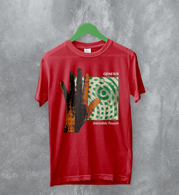 Genesis Invisible Touch T-Shirt Rock Genesis Shirt 90s Album Music Tee - Red - WorldWideShirt