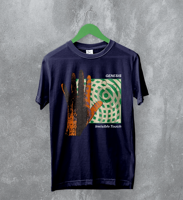 Genesis Invisible Touch T-Shirt Rock Genesis Shirt 90s Album Music Tee - Navy Blue - WorldWideShirt