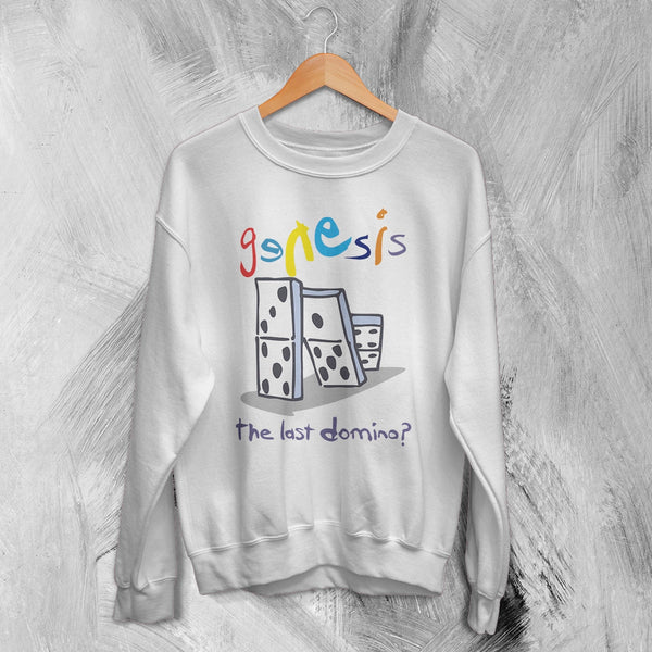 Genesis Tour Sweatshirt The Last Domino Genesis Shirt Concert Music Crewneck - White - WorldWideShirt