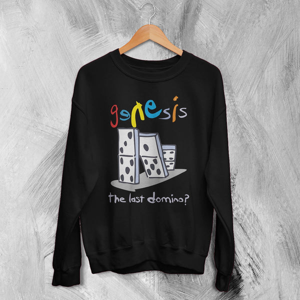 Genesis Tour Sweatshirt The Last Domino Genesis Shirt Concert Music Crewneck - Black - WorldWideShirt