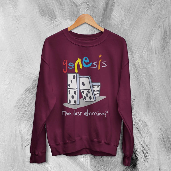 Genesis Tour Sweatshirt The Last Domino Genesis Shirt Concert Music Crewneck - Red Maroon - WorldWideShirt