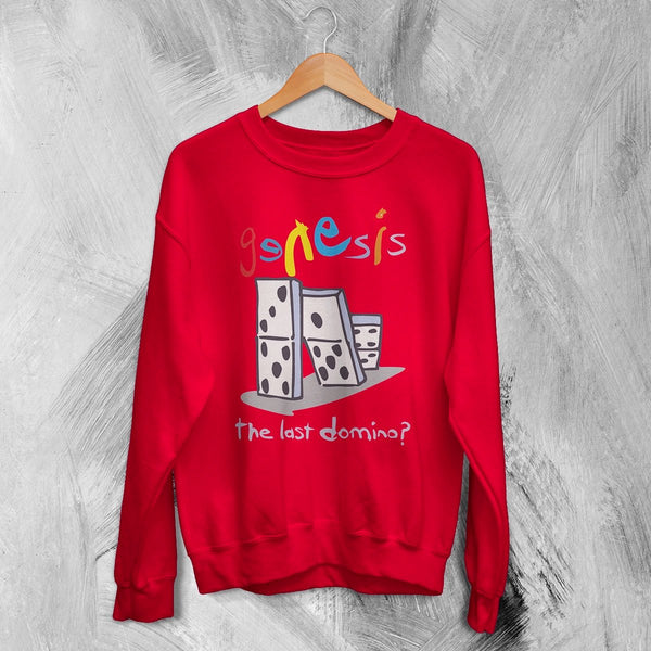 Genesis Tour Sweatshirt The Last Domino Genesis Shirt Concert Music Crewneck - Red - WorldWideShirt