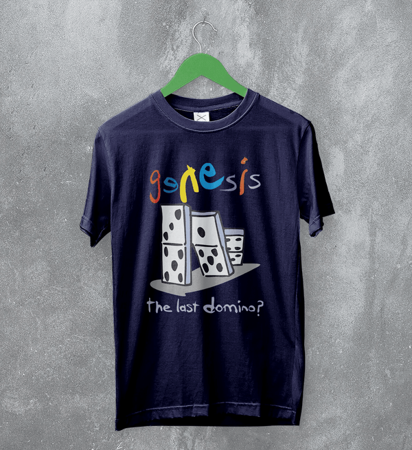 Genesis Tour T-Shirt The Last Domino Genesis Shirt Concert Music Tee - Navy Blue - WorldWideShirt