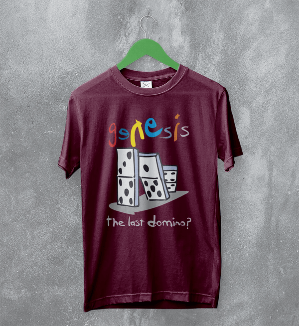 Genesis Tour T-Shirt The Last Domino Genesis Shirt Concert Music Tee - Red Maroon - WorldWideShirt