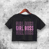 Girl Boss Crop Top Funny Quote Shirt Aesthetic Y2K Shirt - WorldWideShirt