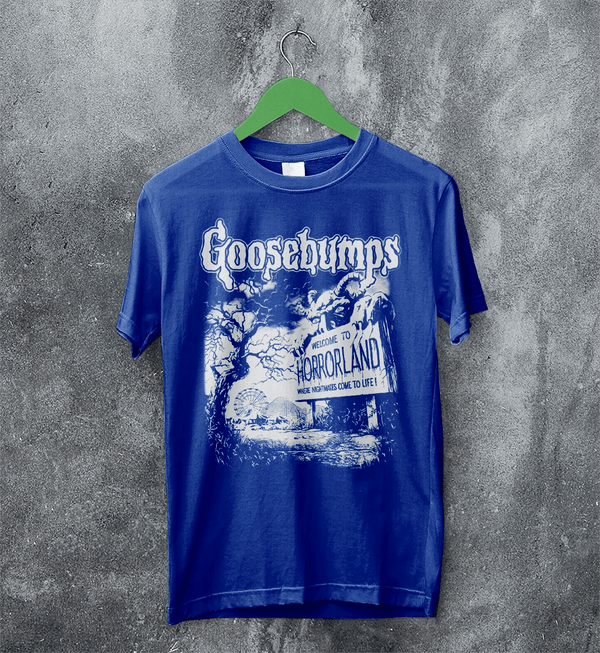 Goosebumps Land T-Shirt HorrorLand Goosebumps Shirt Horror Movie Tee - Royal Blue - WorldWideShirt