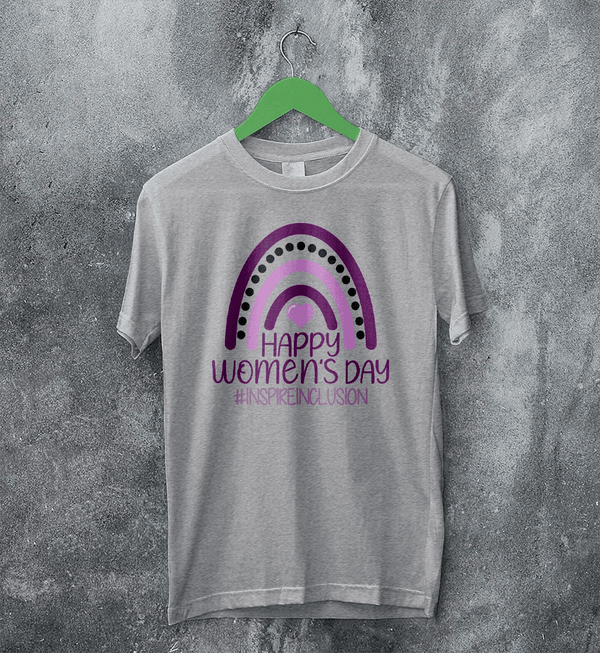 Happy Women's Day T-Shirt Inspireinclusion Women Shirt Womens Day Tee - Sport Grey - WorldWideShirt