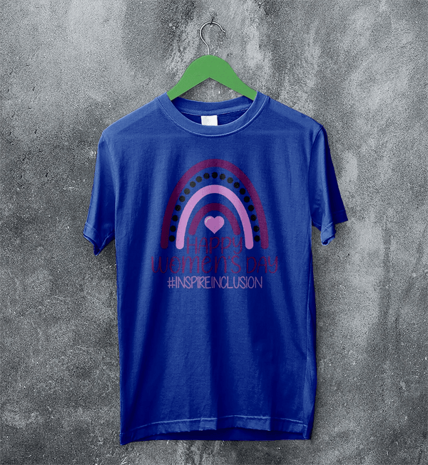 Happy Women's Day T-Shirt Inspireinclusion Women Shirt Womens Day Tee - Royal Blue - WorldWideShirt