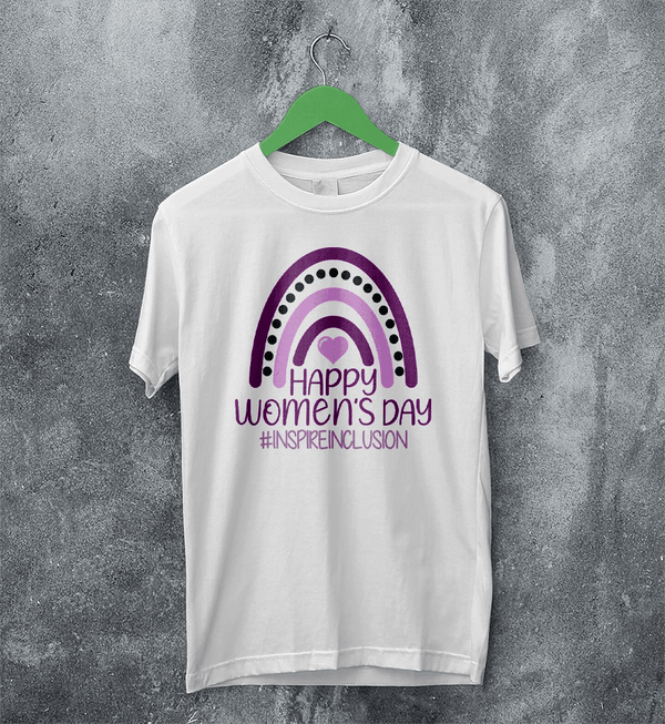 Happy Women's Day T-Shirt Inspireinclusion Women Shirt Womens Day Tee - White - WorldWideShirt