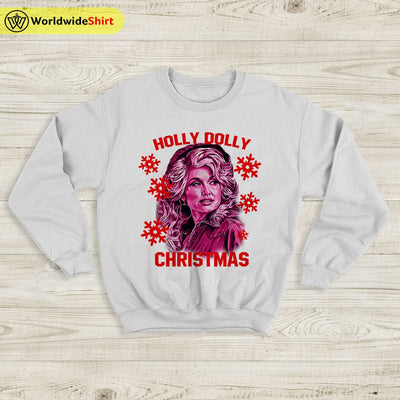 Holly Dolly Christmas Sweatshirt Dolly Parton Shirt Ugly Christmas - WorldWideShirt