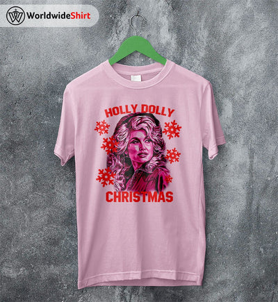 Holly Dolly Christmas T-Shirt Dolly Parton Shirt Ugly Christmas - WorldWideShirt