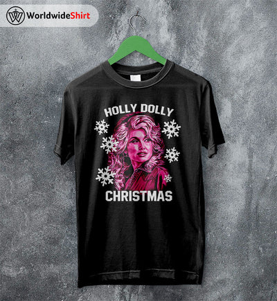 Holly Dolly Christmas T-Shirt Dolly Parton Shirt Ugly Christmas - WorldWideShirt