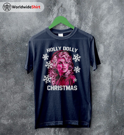 Holly Dolly Christmas T-Shirt Dolly Parton Shirt Ugly Christmas - WorldWideShirt