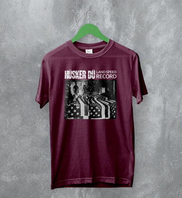Hüsker Dü T-Shirt Land Speed Record Tee Vintage Rock Shirt 80s Album Art - WorldWideShirt