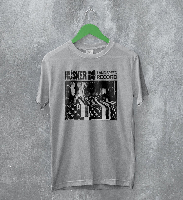 Hüsker Dü T-Shirt Land Speed Record Tee Vintage Rock Shirt 80s Album Art - WorldWideShirt