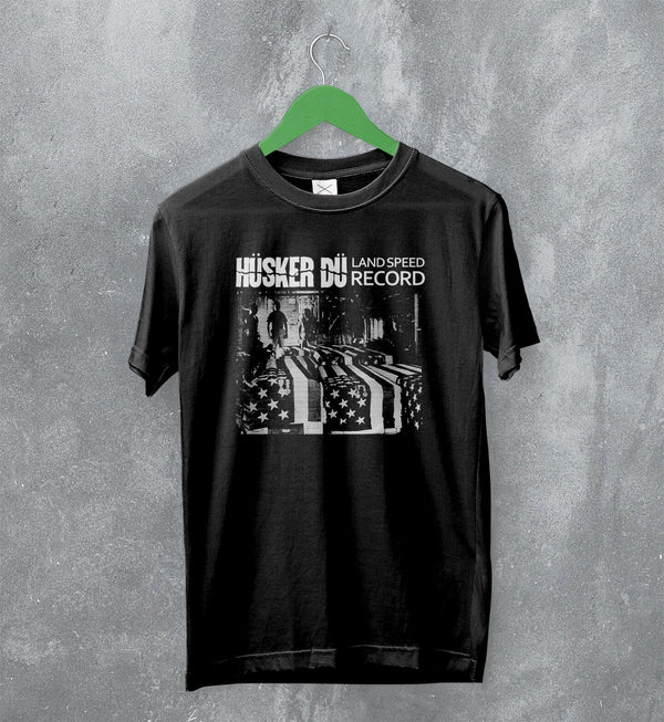 Hüsker Dü T-Shirt Land Speed Record Tee Vintage Rock Shirt 80s Album Art - WorldWideShirt