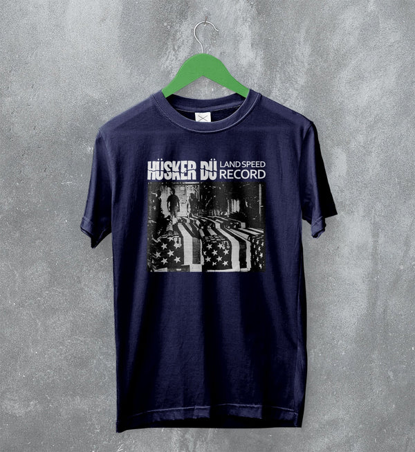 Hüsker Dü T-Shirt Land Speed Record Tee Vintage Rock Shirt 80s Album Art - WorldWideShirt