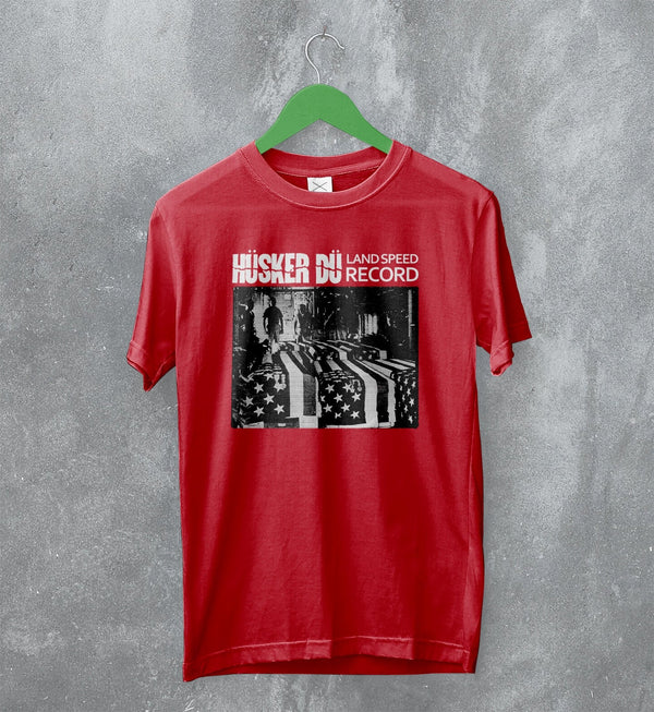 Hüsker Dü T-Shirt Land Speed Record Tee Vintage Rock Shirt 80s Album Art - WorldWideShirt
