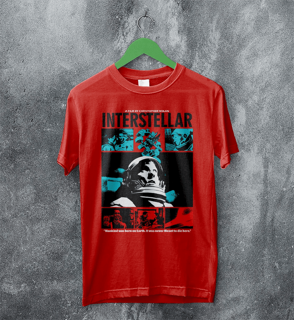 Interstellar Astronaut T-Shirt Christopher Nolan Interstellar Shirt Space Movie Tee - Red - WorldWideShirt