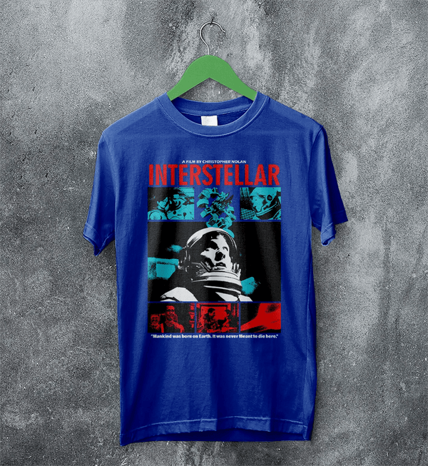 Interstellar Astronaut T-Shirt Christopher Nolan Interstellar Shirt Space Movie Tee - Royal Blue - WorldWideShirt