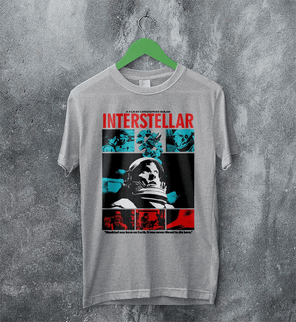 Interstellar Astronaut T-Shirt Christopher Nolan Interstellar Shirt Space Movie Tee - Sport Grey - WorldWideShirt