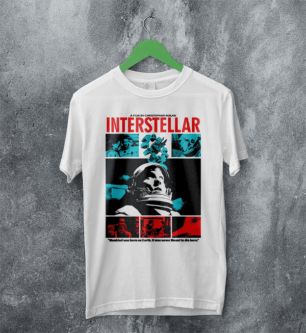 Interstellar Astronaut T-Shirt Christopher Nolan Interstellar Shirt Space Movie Tee - White - WorldWideShirt