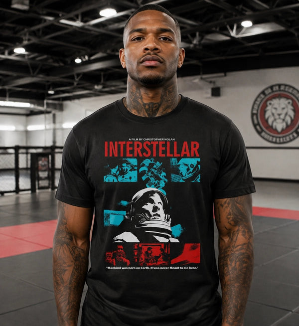 Interstellar Astronaut T-Shirt Christopher Nolan Interstellar Shirt Space Movie Tee - Black - WorldWideShirt