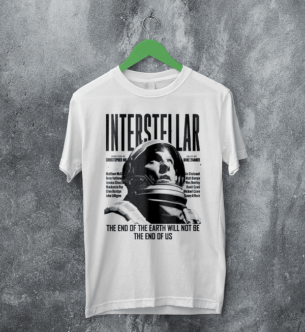 Interstellar Astronaut T-Shirt Directed By Christopher Nolan Shirt Interstellar Movie Tee - White - WorldWideShirt