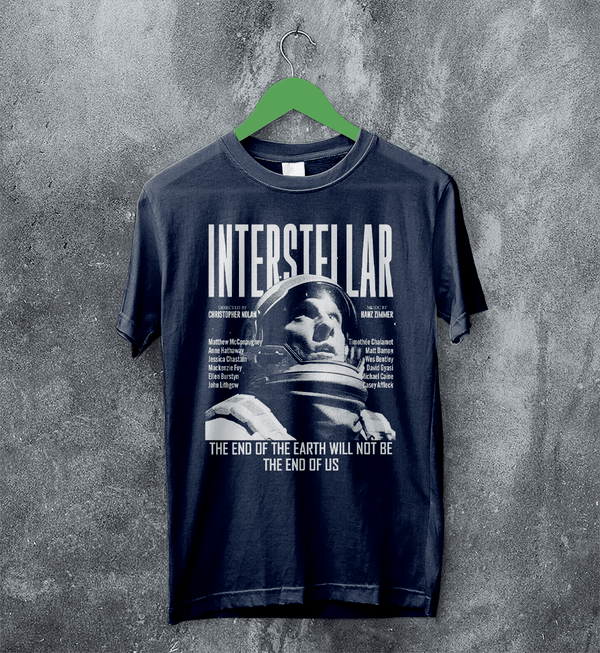 Interstellar Astronaut T-Shirt Directed By Christopher Nolan Shirt Interstellar Movie Tee - Navy Blue - WorldWideShirt