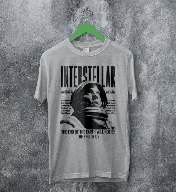 Interstellar Astronaut T-Shirt Directed By Christopher Nolan Shirt Interstellar Movie Tee - Sport Grey - WorldWideShirt