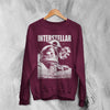 Interstellar Black Hole Sweatshirt Christopher Nolan Astronaut Shirt Space Interstellar Crewneck - Red Maroon - WorldWideShirt